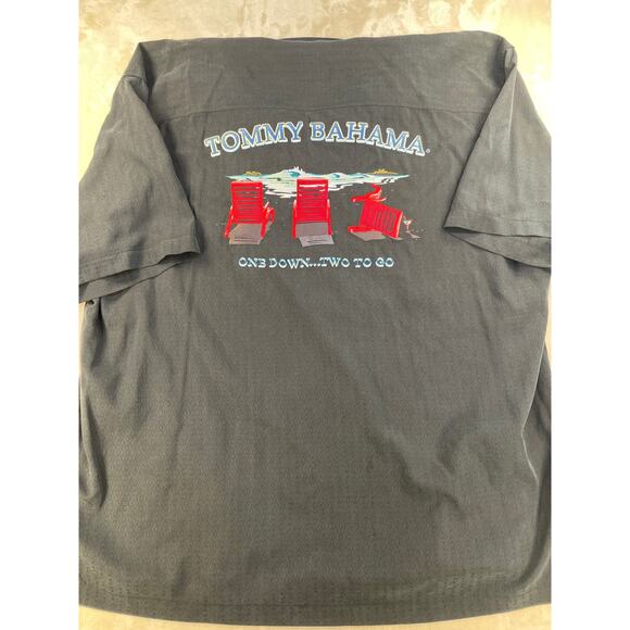 Tommy Bahama 100%Silk Embroidered Back Mens Short Sleeve Button Up XXL/Tall - Picture 7 of 13